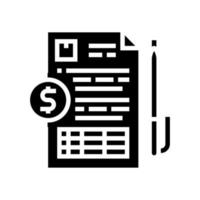 record keeping glyph icon vector illustration