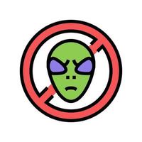 prohibición de extraterrestres color icono vector ilustración