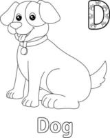 Dog Alphabet ABC Coloring Page D vector