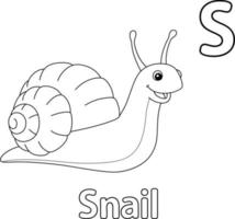 Snail Alphabet ABC Coloring Page S vector