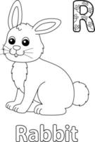 Rabbit Alphabet Dinosaur ABC Coloring Page vector