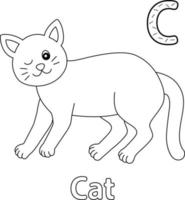 Cat Alphabet ABC Coloring Page C vector