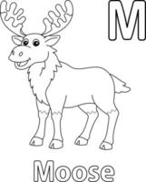 Moose Alphabet ABC Coloring Page M vector