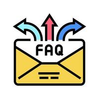 faq preguntas frecuentes icono de color ilustración vectorial vector