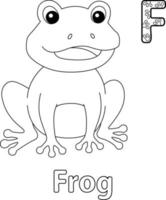 Sitting Frog Alphabet ABC Coloring Page F vector