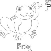 Frog Alphabet ABC Coloring Page F vector