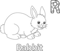 Rabbit Alphabet Dinosaur ABC Coloring Page vector