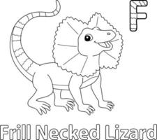Frill Necked Lizard Alphabet ABC Coloring Page F