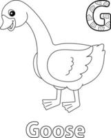 Goose Alphabet ABC Coloring Page G vector