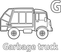 Garbage Truck Alphabet ABC Coloring Page G