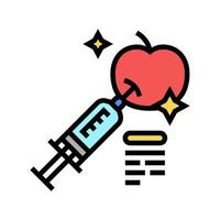 fruits genetic syringe color icon vector illustration