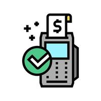 accept payment pos terminal color icon vector illustration