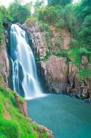 Beautiful deep forest waterfall at Haew narok waterfall, khao yai national park, Thailand photo