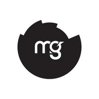 diseño del logotipo de la letra mg. letras iniciales mg logo icono vector