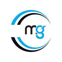 diseño del logotipo de la letra mg. letras iniciales mg logo icono vector