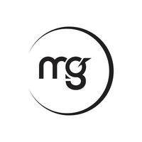 diseño del logotipo de la letra mg. letras iniciales mg logo icono vector