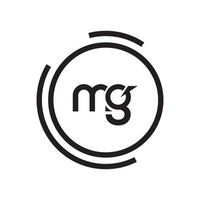 diseño del logotipo de la letra mg. letras iniciales mg logo icono vector