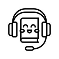 audiolibro para niños línea icono vector ilustración