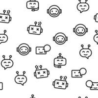 Chatbot Robot Vector Seamless Pattern