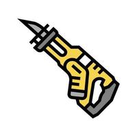 reciprocating saw tool color icon vector illustration