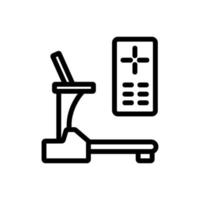 mechanical treadmill with remote control icon vector outline illustration