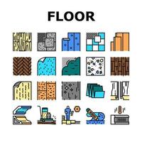conjunto de iconos de colección de instalación de piso vector