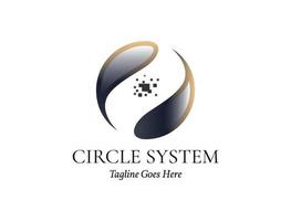 Circle logo with system center in center vector