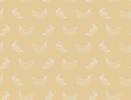 Yellow background with banana pattern vector