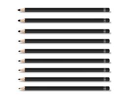 pencils in various sizes lined up vector