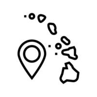 island hawaii map location line icon vector illustration