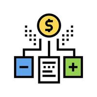 financial agreement advantages and disadvantages color icon vector illustration