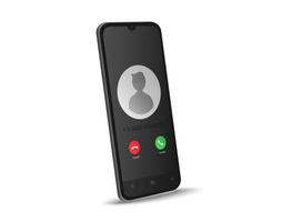 An incoming call on the smartphone screen vector