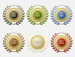 Best seller labels in unique colors and circles vector