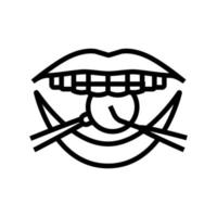 checking tooth braces line icon vector illustration