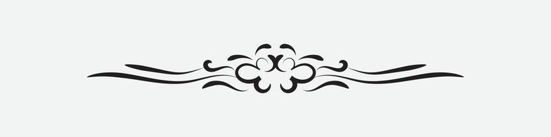 ornamental filigree flourish and thin divider. Classical vintage element, vector illustration