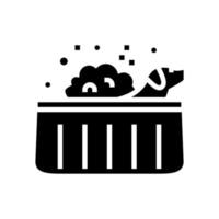 washing dog line icon vector illustration