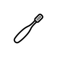mechanical toothbrush top view icon vector outline illustration