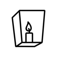 candle in lantern icon vector outline illustration