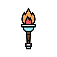 torch ancient greece color icon vector illustration