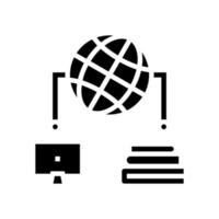 ilustración de vector de icono de glifo de educación en línea