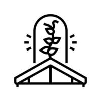 gardening on house roof line icon vector illustration