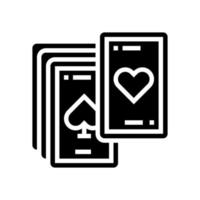 jugar a las cartas mens ocio glifo icono vector ilustración
