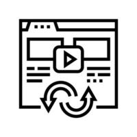 video converter line icon vector illustration