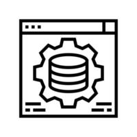 hardware solution digital processing line icon vector illustration