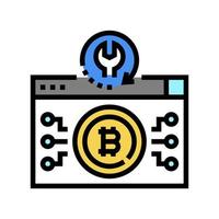 Ilustración de vector de icono de color de servicios de recuperación de bitcoin