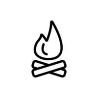 bonfire of firewood icon vector. Isolated contour symbol illustration vector