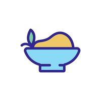 pear plate icon vector outline illustration