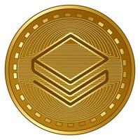 gold futuristic stratis cryptocurrency coin vector illustration