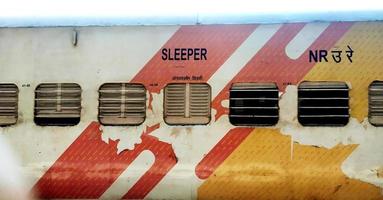 View of sleeper coach on the train station. photo