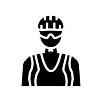 female cyclist glyph icon vector illustration